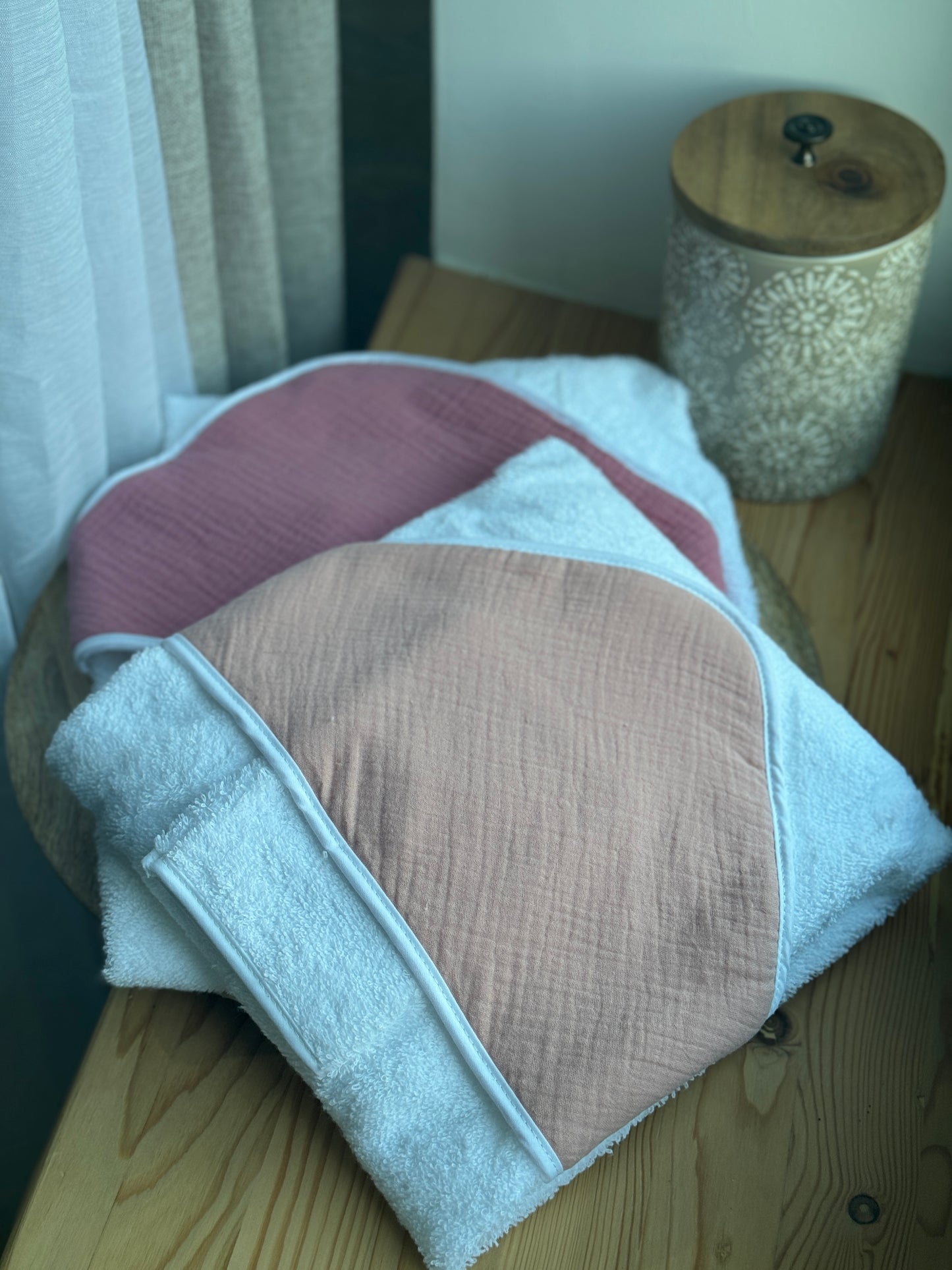 Cape de bain en double gaze de coton