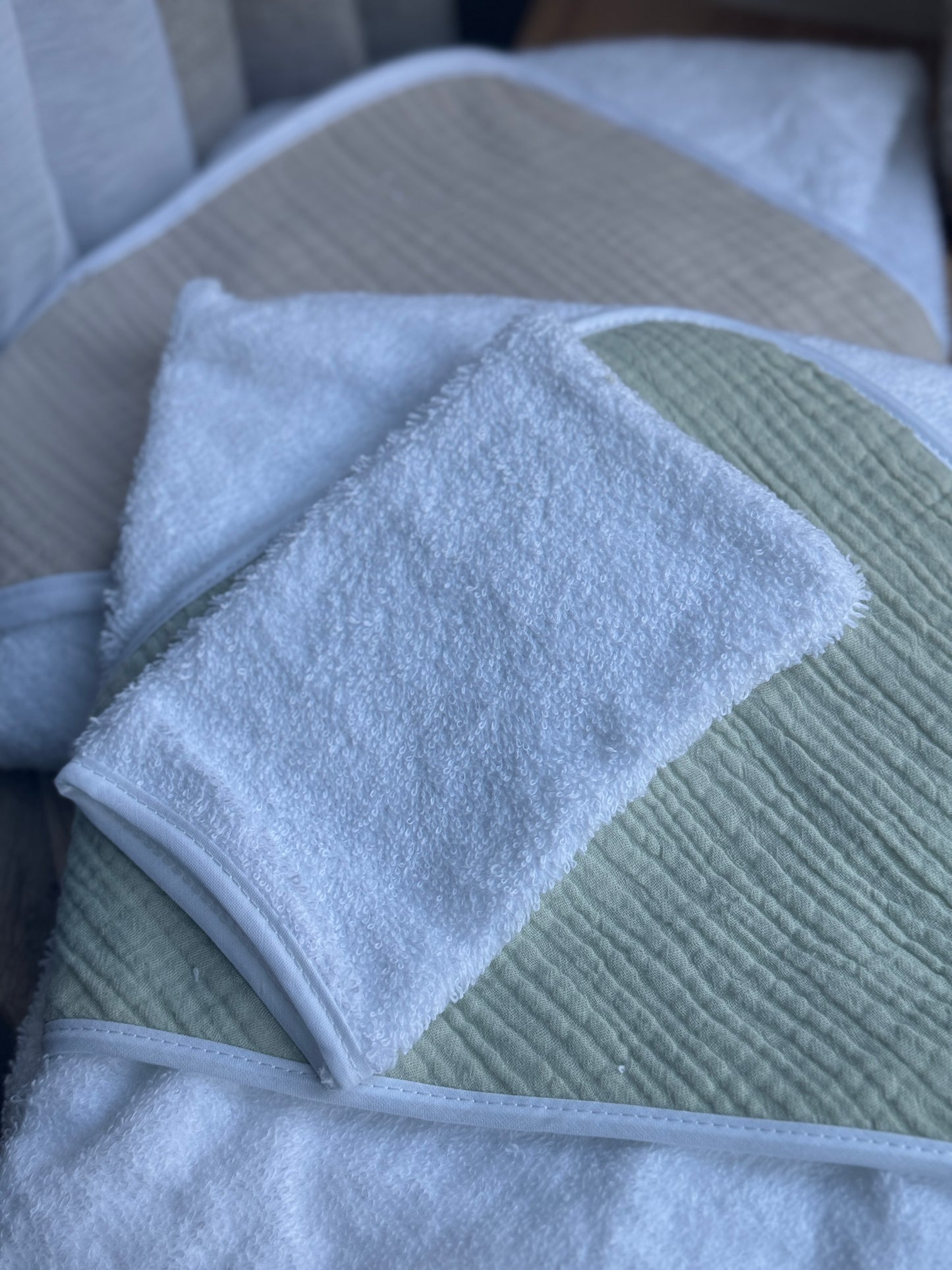 Cape de bain en double gaze de coton