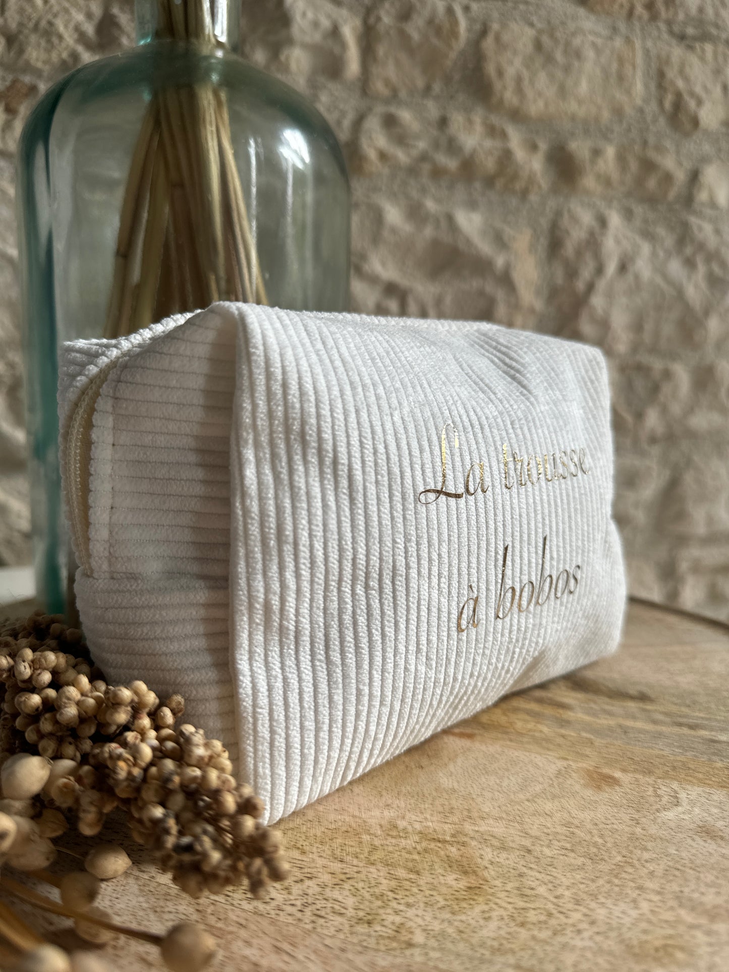 Trousse velours blanche